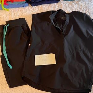 Figs Women Black FreeX set XXS Rafaela top and XXSP Zamora - Tiffany blue string